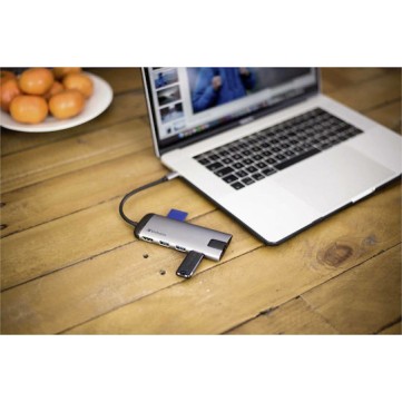 Verbatim USB-C Docking Station με HDMI 4K PD Ethernet Γκρι (49142)