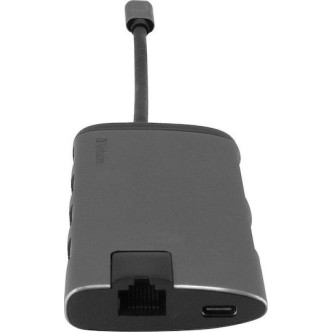 Verbatim USB-C Docking Station με HDMI 4K PD Ethernet Γκρι (49142)