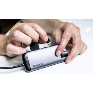 Verbatim USB-C Docking Station με HDMI 4K PD Ethernet Γκρι (49142)