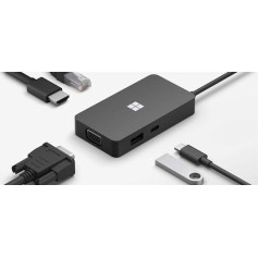Microsoft Travel Hub USB-C Docking Station με HDMI PD Ethernet Μαύρο