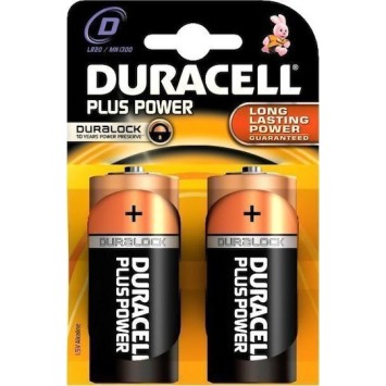 Duracell Plus Power Αλκαλικές Μπαταρίες D 1.5V 2τμχ