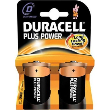 Duracell Plus Power Αλκαλικές Μπαταρίες D 1.5V 2τμχ