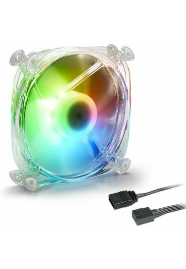 Sharkoon SHARK Disc PWM Case Fan 120mm με RGB Φωτισμό και Σύνδεση 3-Pin / 4-Pin Λευκό
