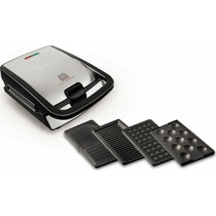 Tefal Snack Collection Τοστιέρα με Αποσπώμενες Πλάκες για 2 Τοστ 700W Inox