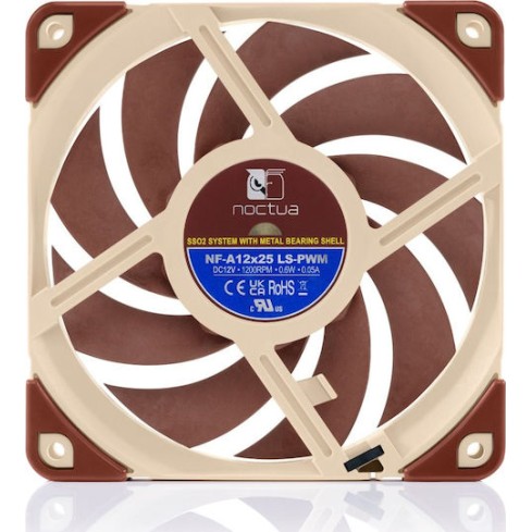 Noctua NF-A12x25 LS Case Fan 120mm με Σύνδεση 4-Pin PWM Καφέ