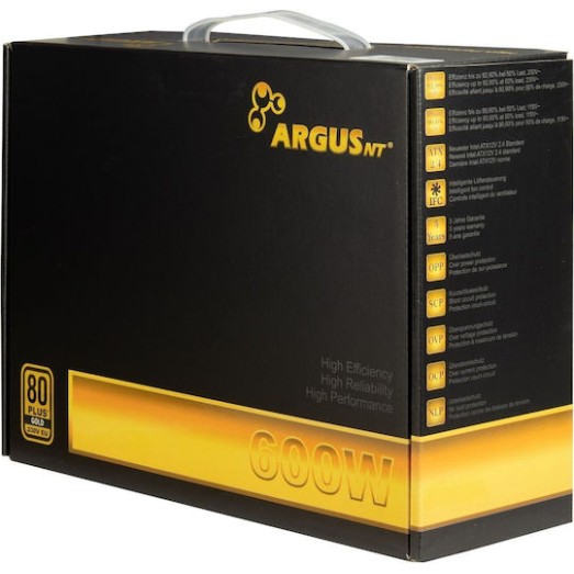 Inter-Tech ArgusNT GPS-600 600W Τροφοδοτικό Υπολογιστή Full Wired 80 Plus Gold