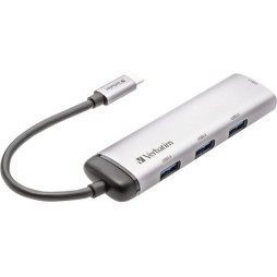 Verbatim V7 USB 3.0 Hub 4 Θυρών με σύνδεση USB-C Ασημί