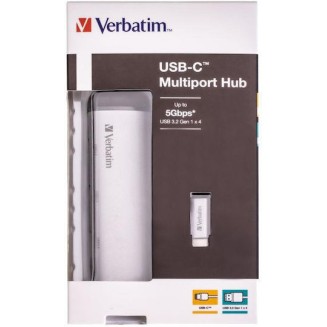 Verbatim V7 USB 3.0 Hub 4 Θυρών με σύνδεση USB-C Ασημί