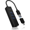Icy Box USB 3.0 Hub 4 Θυρών με σύνδεση USB-C / USB-A / Ethernet