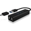 Icy Box USB 3.0 Hub 4 Θυρών με σύνδεση USB-C / USB-A / Ethernet