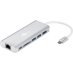 Goobay USB-C Docking Station με HDMI 4K PD Ethernet Ασημί (76788)