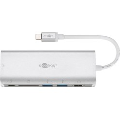 Goobay USB-C Docking Station με HDMI 4K PD Ethernet Ασημί (76788)
