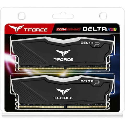 TeamGroup T-Force Delta RGB DDR4 16GB RAM με 2x8GB Modules και Ταχύτητα 3600 για Desktop