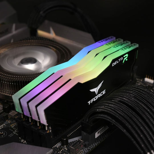 TeamGroup T-Force Delta RGB DDR4 16GB RAM με 2x8GB Modules και Ταχύτητα 3600 για Desktop