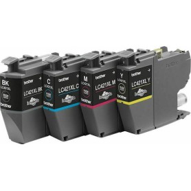 Brother LC421XL Γνήσιο Πακέτο 4 Μελανιών Εκτυπωτή InkJet Κίτρινο / Κυανό / Ματζέντα / Μαύρο (LC-421XLVAL)