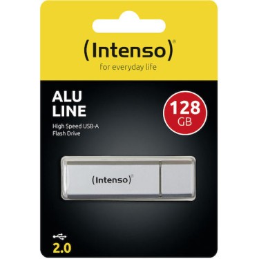 Intenso Alu Line 128GB USB 2.0 Stick Ασημί