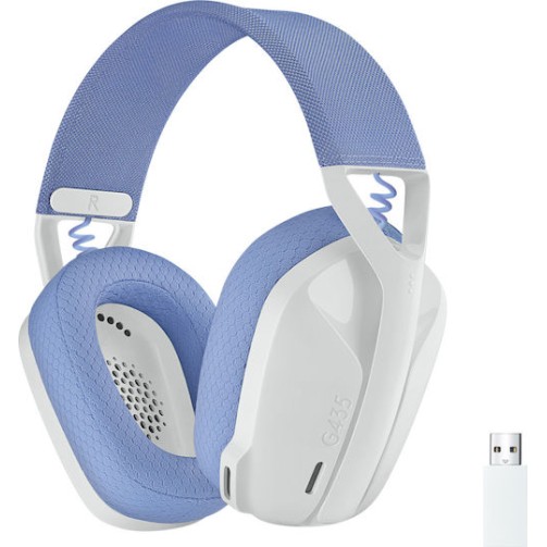 Logitech G435 Lightspeed Ασύρματο Over Ear Gaming Headset με σύνδεση Bluetooth / USB Λευκό