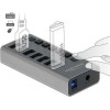 DeLock USB 3.0 Hub 7 Θυρών με σύνδεση USB-A & Θύρα Φόρτισης και Εξωτερική Παροχή Ρεύματος