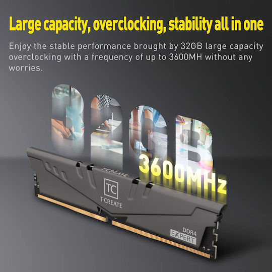 TeamGroup T-Create Expert DDR4 32GB RAM με 2x16GB Modules και Ταχύτητα 3200 για Desktop