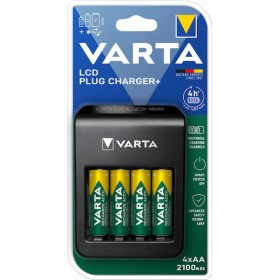 Varta LCD Plug Charger+ 4 Μπαταριών Ni-MH Μεγέθους AA/AAA/9V Σετ με 4x AA 2100mAh