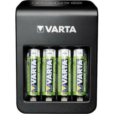 Varta LCD Plug Charger+ 4 Μπαταριών Ni-MH Μεγέθους AA/AAA/9V Σετ με 4x AA 2100mAh