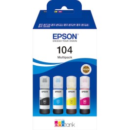 Epson 104 Γνήσιο Πακέτο 4 Μελανιών Εκτυπωτή InkJet Κίτρινο / Κυανό / Ματζέντα / Μαύρο (C13T00P640)