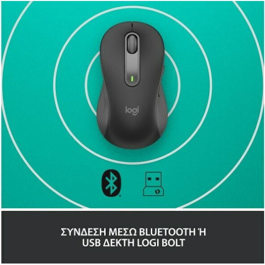 Logitech Signature M650 L Left Ασύρματο Bluetooth Ποντίκι για Αριστερόχειρες Graphite