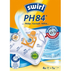 Swirl PH84 Σακούλες Σκούπας 4τμχ Συμβατή με Σκούπα Nilfisk / Philips