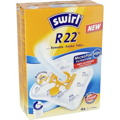 Swirl R22 Σακούλες Σκούπας 4τμχ Συμβατή με Σκούπα Rowenta
