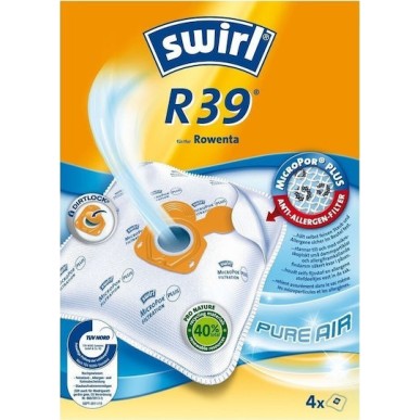 Swirl R39 Σακούλες Σκούπας 4τμχ Συμβατή με Σκούπα Rowenta