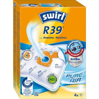 Swirl R39 Σακούλες Σκούπας 4τμχ Συμβατή με Σκούπα Rowenta