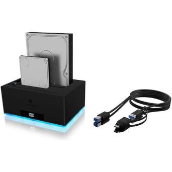 Icy Box Docking Station για 2 Σκληρούς Δίσκους SATA 3.5
