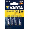 Varta LongLife Αλκαλικές Μπαταρίες AAA 1.5V 4τμχ