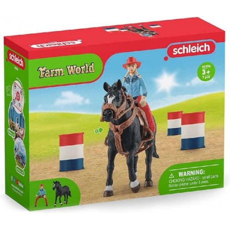 Schleich-S Παιχνίδι Μινιατούρα Cowgirl Barrel Racing για 3+ Ετών 16εκ.