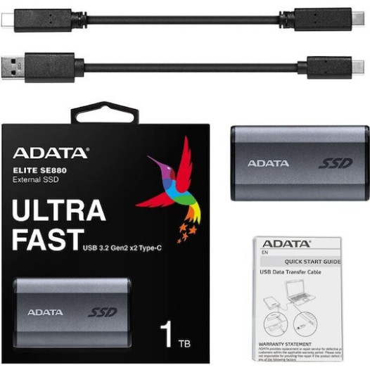 Adata Elite SE880 USB-C Εξωτερικός SSD 1TB 2.5