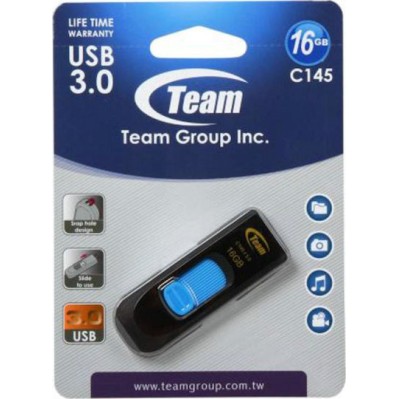 TeamGroup C145 16GB USB 3.0 Stick Μαύρο