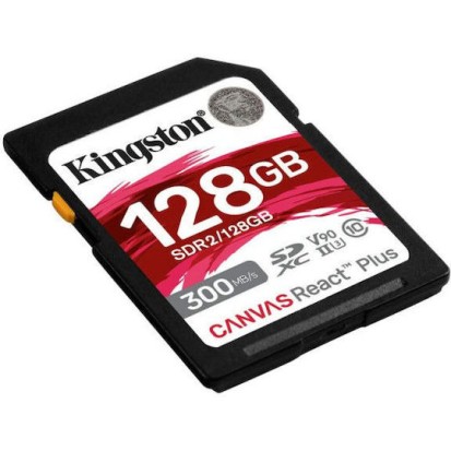 Kingston Canvas React Plus SDXC 128GB Class 10 U3 V90 UHS-II