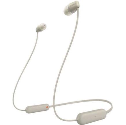 Sony WI-C100 In-ear Bluetooth Handsfree Ακουστικά με Αντοχή στον Ιδρώτα Μπεζ