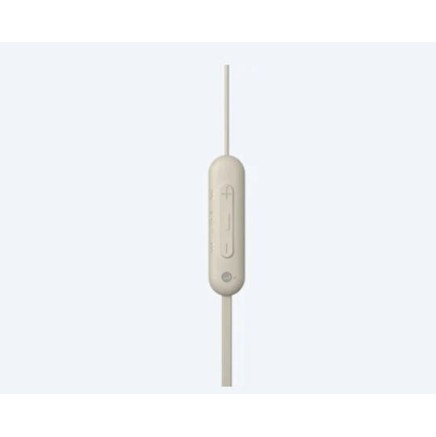 Sony WI-C100 In-ear Bluetooth Handsfree Ακουστικά με Αντοχή στον Ιδρώτα Μπεζ