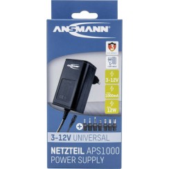 Ansmann APS 1000 Universal Τροφοδοτικό 12W με σετ βυσμάτων