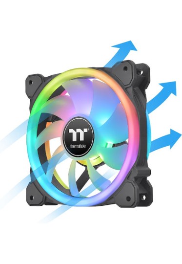 Thermaltake Swafan Case Fan 140mm με RGB Φωτισμό και Σύνδεση 9-Pin 3τμχ Blavk