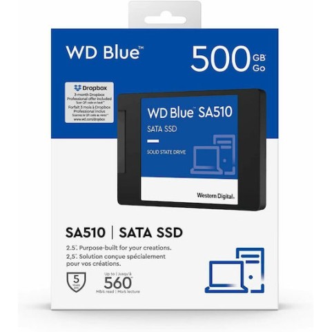 Western Digital SA510 SSD 500GB τύπου 2.5'' με σύνδεση SATA III WDS500G3B0A