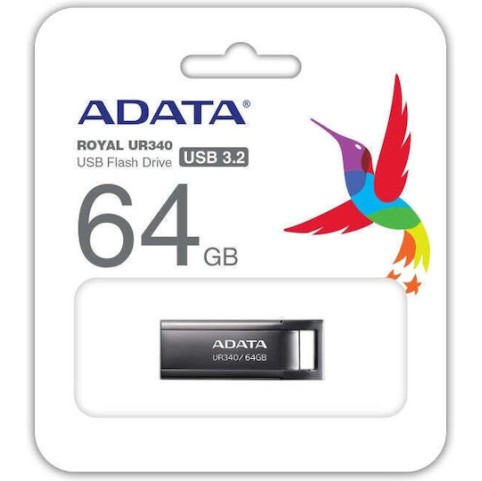 Adata Ur340 64GB USB 2.0 Stick Μαύρο