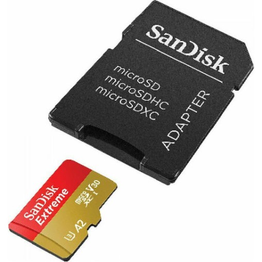 Sandisk Extreme microSDXC 64GB Class 10 U3 V30 A2 UHS-I με αντάπτορα SDSQXAH-064G-GN6MA