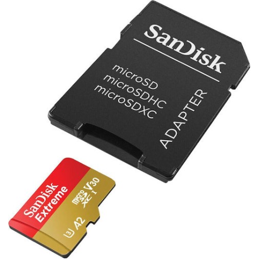 Sandisk Extreme microSDXC 256GB U3 V30 A2 UHS-I με αντάπτορα 190MB/s