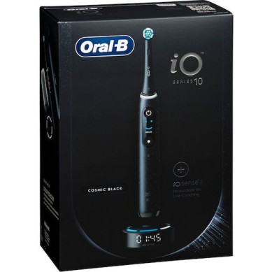 Oral-B iO Series 10 Ηλεκτρική Οδοντόβουρτσα Μπαταρίας με Χρονομετρητή, Αισθητήρα Πίεσης και Θήκη Ταξιδίου Μαύρη