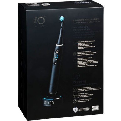 Oral-B iO Series 10 Ηλεκτρική Οδοντόβουρτσα Μπαταρίας με Χρονομετρητή, Αισθητήρα Πίεσης και Θήκη Ταξιδίου Μαύρη