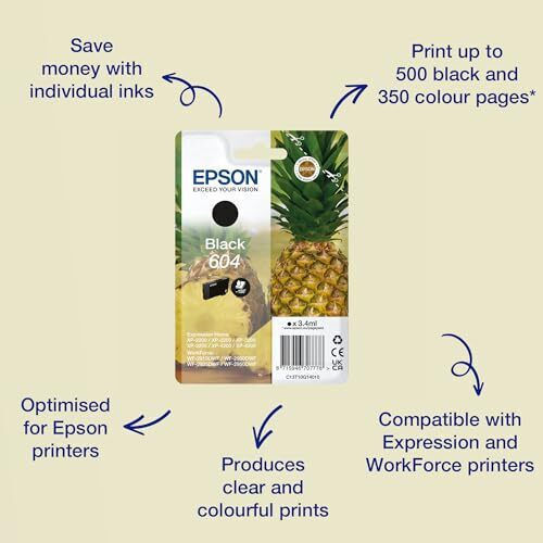 Epson 604 Γνήσιο Μελάνι Εκτυπωτή InkJet Μαύρο (C13T10G14010)