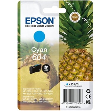Epson 604 Γνήσιο Μελάνι Εκτυπωτή InkJet Κυανό (C13T10G24010)