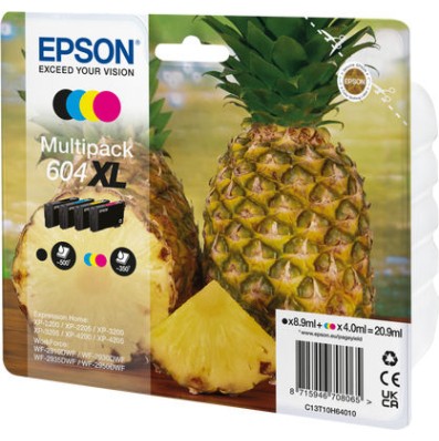 Epson 604XL Γνήσιο Πακέτο 4 Μελανιών Εκτυπωτή InkJet Κίτρινο / Κυανό / Ματζέντα / Μαύρο (C13T10H64010)